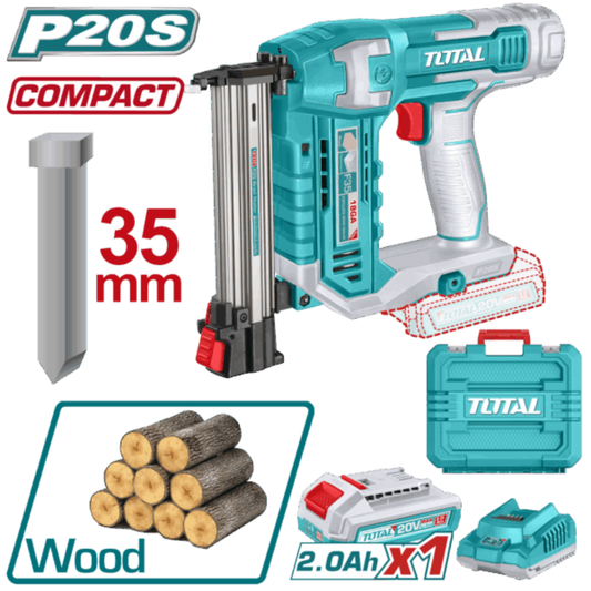 TOTAL 20V Brad Nailer 35mm 1x2AH+Charger (KIT) - TCBNLI3508