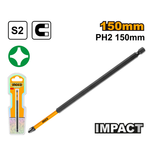 Ingco Impact screwdriver bits 150mm PH2