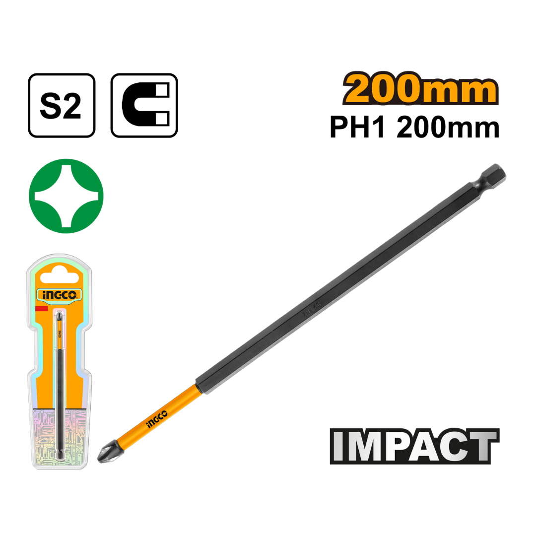 Ingco Impact screwdriver bit 200mm PH1