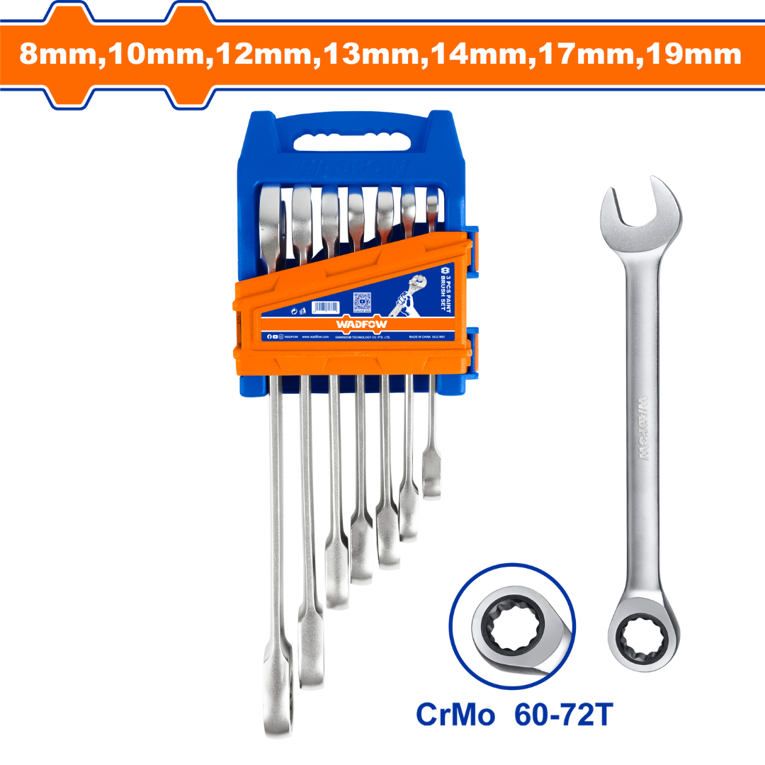 Wadfow 7 Piece ratchet spanner set