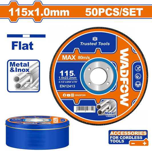 Wadfow 50pc Abrasive metal cutting disc set 115x1mm