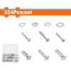 Wadfow 324 Piece screw and hex nut kit - WXSBB02