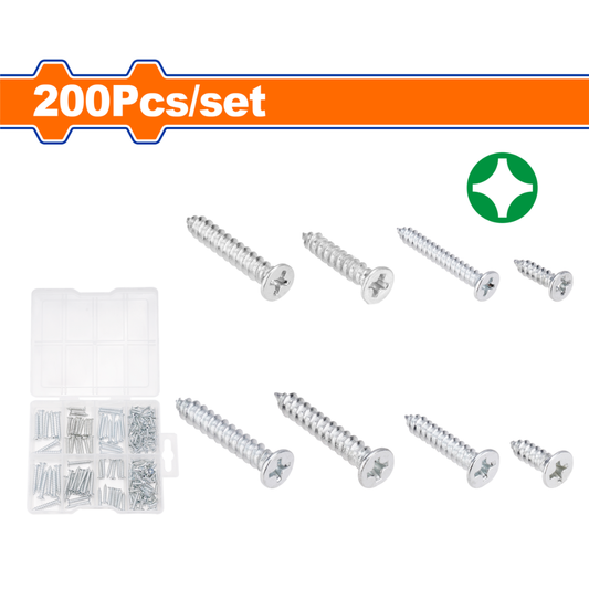 Wadfow 200 Piece countersunk head self-tapping - WXSCB01