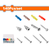 Wadfow  140 Piece Screw & wall plug assortment - WXT1B02