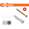 Wadfow 140 Piece chipboard screw and anchors - WXT2B01