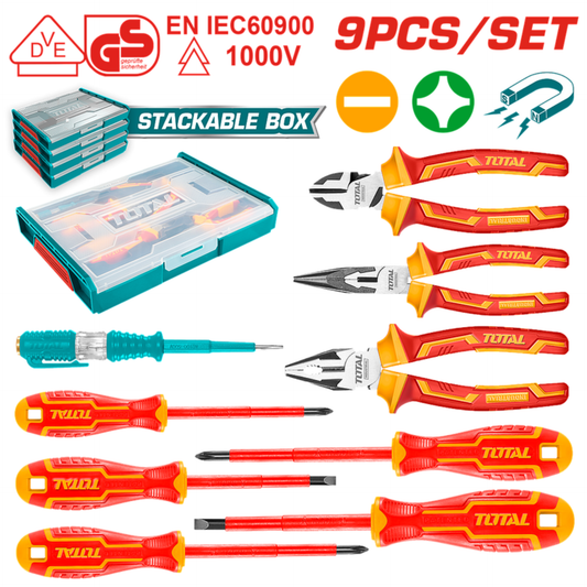 Total 9 Pcs Insulated Hand Tools Set