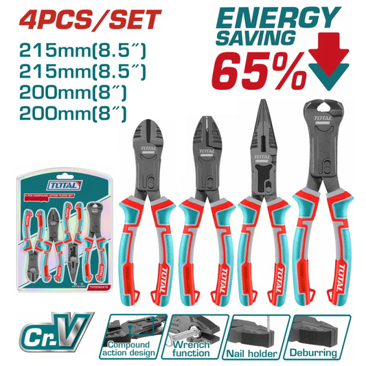 Total Plier Set Compound Action 4PC