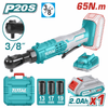 TOTAL 20V Ratchet 3/8 Drive 65nm 1x2AH+Charger+Acc KIT – TDRLI2060152