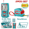TOTAL Elect Laser Distance 70m+5m Tape 2PC Kit – TLDD241201M*