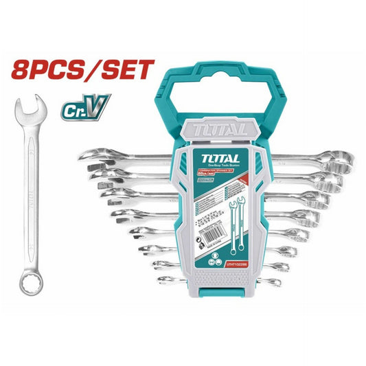 TOTAL 8PC COMBINATION SPANNER SET 6- 19MM