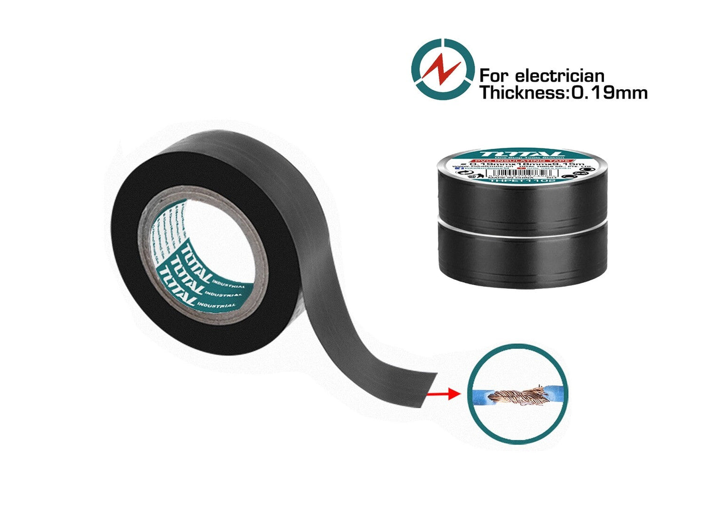 PVC INSULATING TAPE TOTAL 10PC - THPET1102