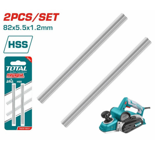 TOTAL PLANER BLADE 82MMX5.5MMX1.2MM HSS 2PCS